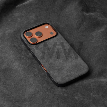 for ALCANTARA Case for iPhone 18 17 16 15 Pro Max Supercar Same Suede Leather Compatible with MagSafe Business Luxury Cover