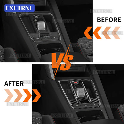 For Cupra Formentor 2020 2021 2022 2023 2024 2025 2026 Seat Leon MK4 Cupra Leon Carbon Fiber Style Automatic Car Gear ABS Trim