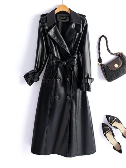 Real Leather Sheepskin Coat Women's Mid-Length Stylish Slimming Autumn Winter New Korean Style Coat Over-Knee Outerwear