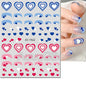 3d Nail Art Stickers Red Black White Love Hearts Stars Clouds French Full Tips Adhesive Nail Decals Slider For Manicure