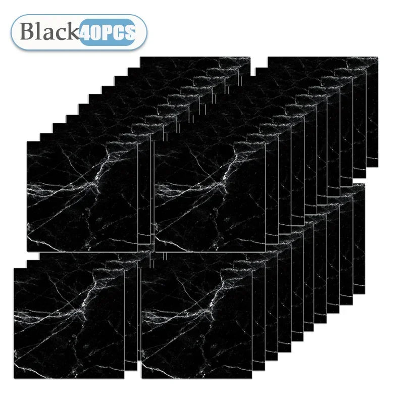 10/20/40PCS 30x30cm Self Adhesive Wallpaper Waterproof Tile Stickers FloorSticker for Kitchen Bathroom Ins Style Home Decor