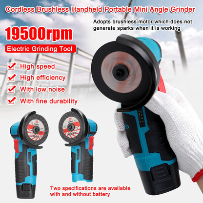 Angle Grinder Precision Cordless Grinder for Tight Spaces 12V Mini Power Tools Brushless Design Ideal for Detailed Polishing & DIY Projects