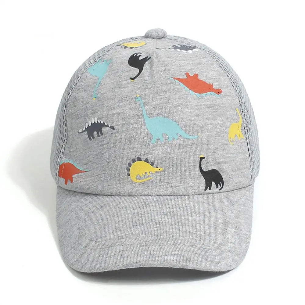 Dinosaur Printed Toddler Baseball Hat Kids Sun Hat Sun Hat Adjustable Age 0-5Y Quick Drying Boys Girls