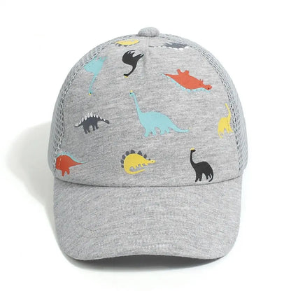 Dinosaur Printed Toddler Baseball Hat Kids Sun Hat Sun Hat Adjustable Age 0-5Y Quick Drying Boys Girls