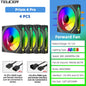 TEUCER Prism4 Pro ARGB Fan 120mm PC Case Fan Kit 4pin PWM CPU Cooling Fans 3pin 5v RGB 12cm Gaming Computer Fan