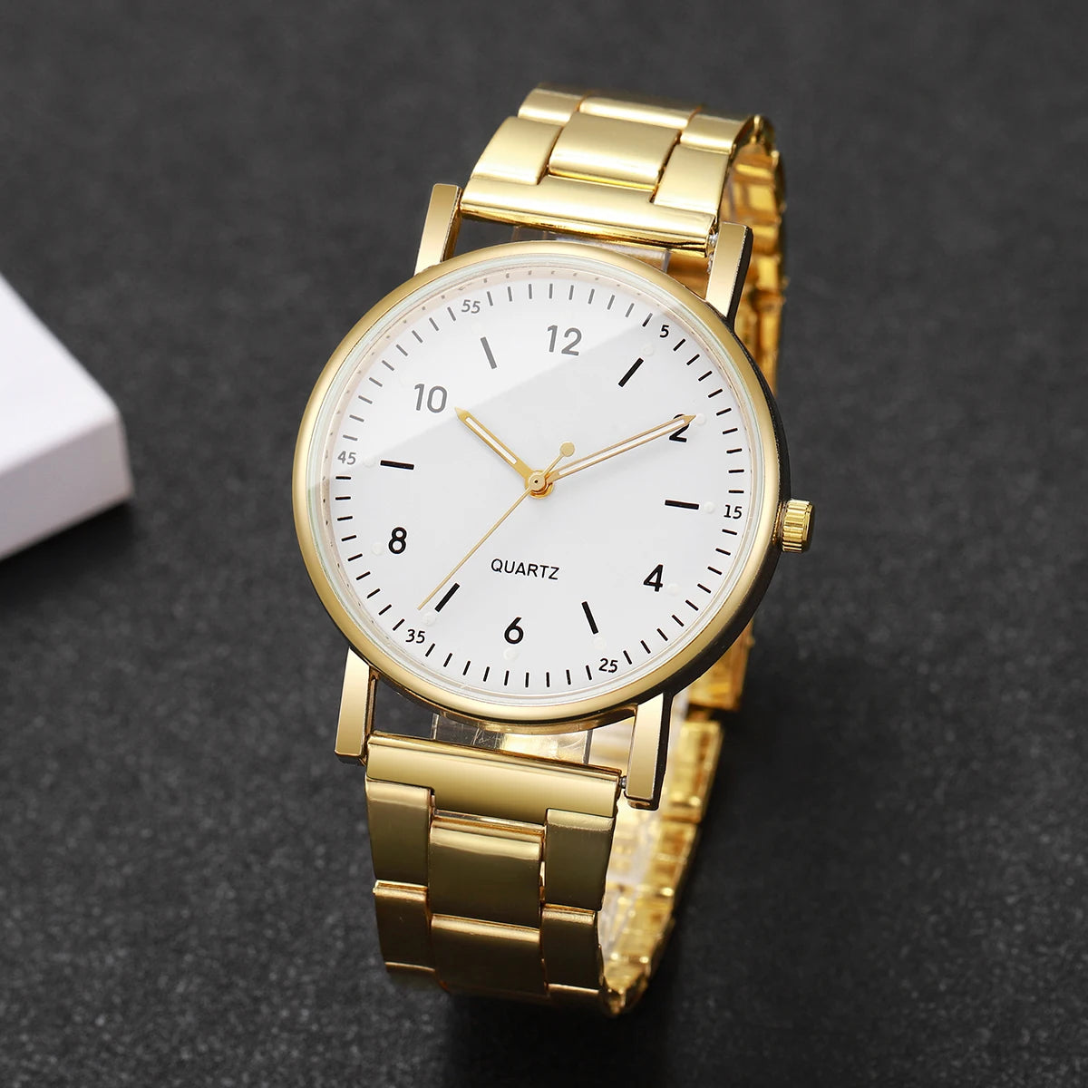 4PCS/Set Fashion Arabic Dial Women Watches Ladies Quartz Wristwatch Rhinestone Bracelets Set Reloj Mujer（Without Box）