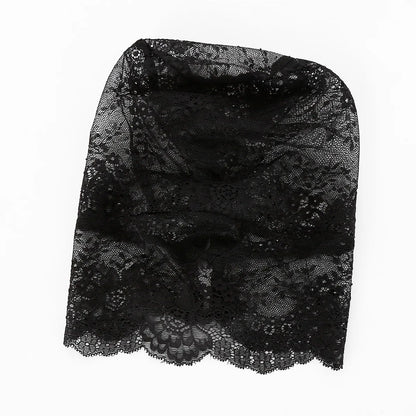 TleMeny Black Transparent Lace Bondage Fetish Mask Hood For Men Women Gay Adult Bdsm Role Play Games Sex Fun Party Play Costumes