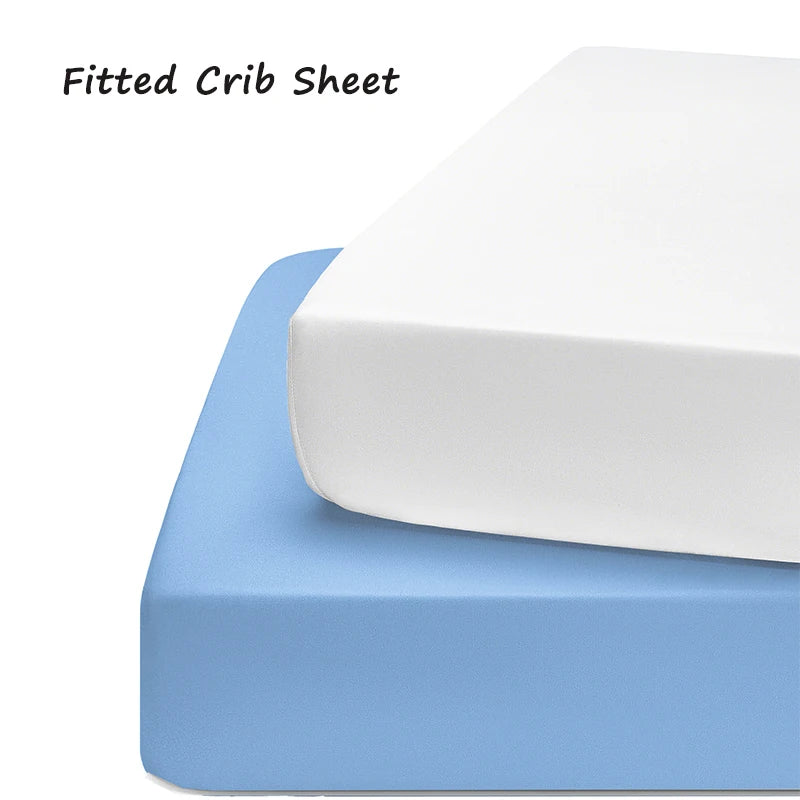 Baby Crib Sheets for Boys Girls Solid Color Fitted Crib Sheet Toddler Mattress Protector Cover Newborn Bed Sheet Babies Stuff