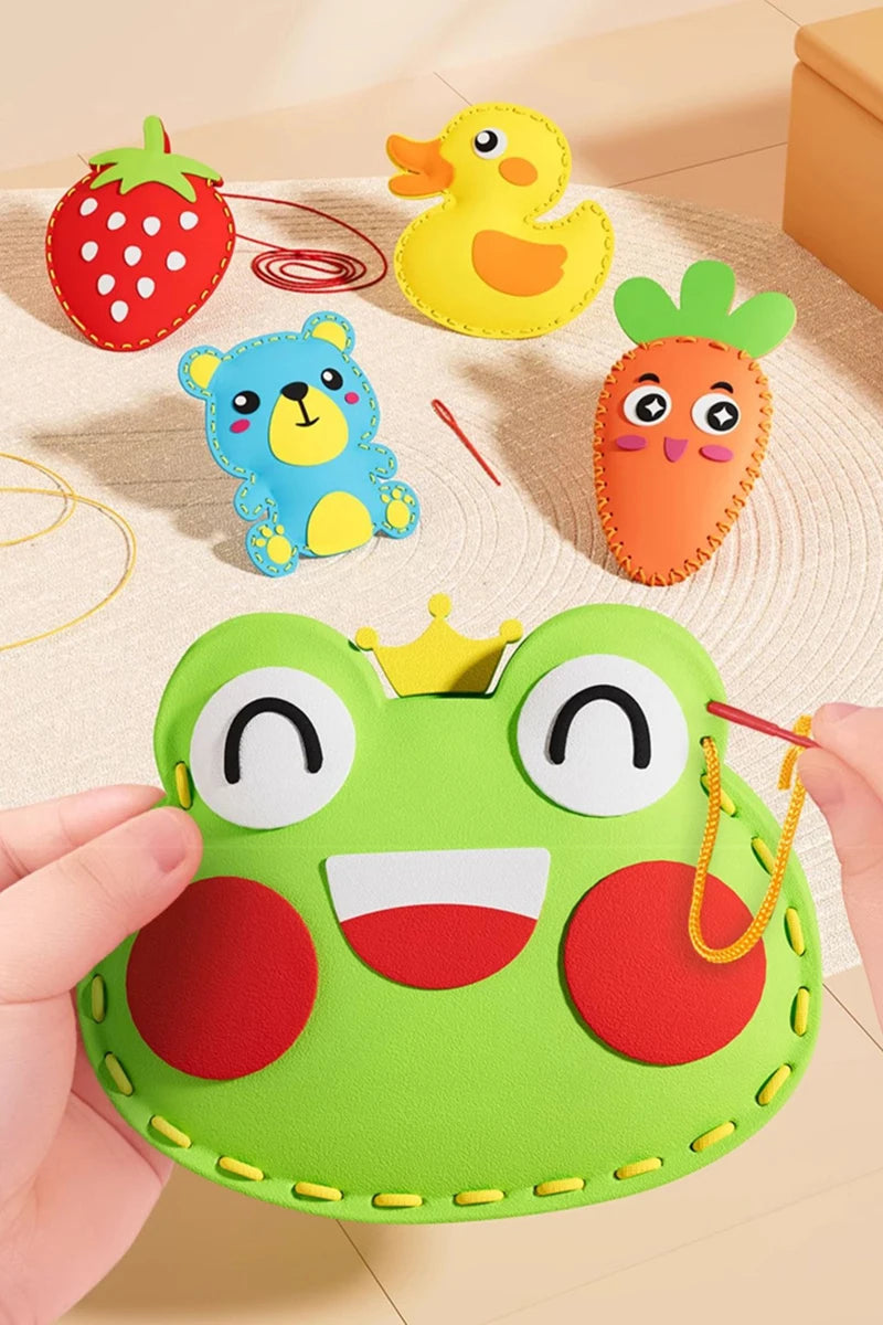 New DIY Sewing Set Sewing Non-woven Fabric Craft Kit Toys Handmade Cartoon Animal Kids Art Toys Beginners