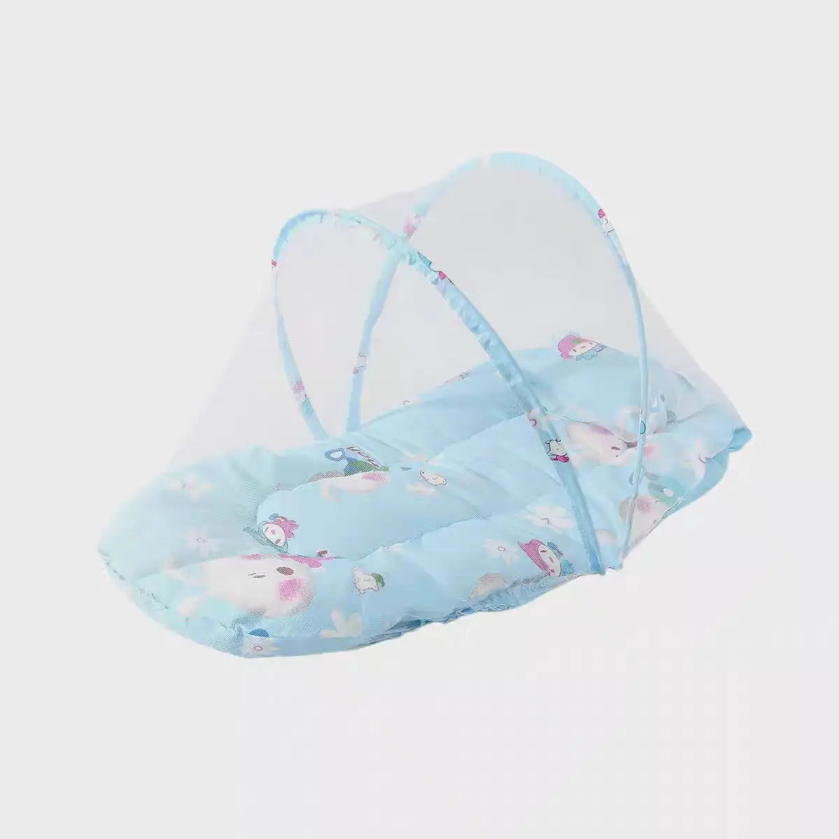 Foldable Baby Crib Mosquito Net with Mattress and Pillow Sleeping Diaper Pad Newborn Mosquito Tent Baby Crib Netting Travel Bed