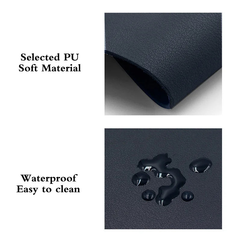 Simple Solid Color PU Leather Mouse Mat Anti Slip Waterproof Mouse Pad School Family Supplies Desk Set For Laptops PC Computer