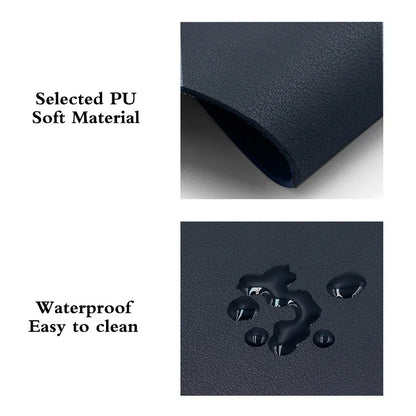 Simple Solid Color PU Leather Mouse Mat Anti Slip Waterproof Mouse Pad School Family Supplies Desk Set For Laptops PC Computer