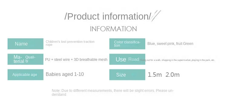 2-meter Lock Key for Infants Young Children Anti Loss Traction Rope for Anti Loss Bracelet for Children and Baby Safety Belt