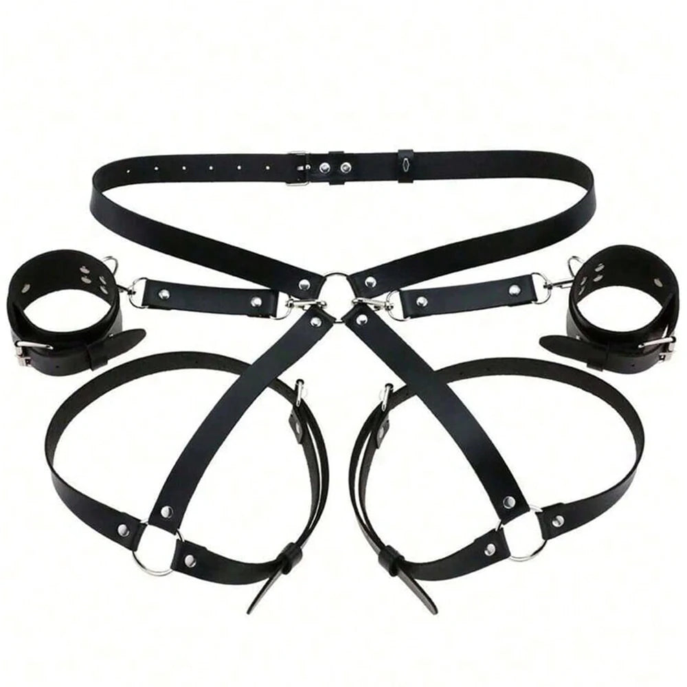 Handcuff Toy PU Leather Restraint Strap Bondage Handcuffs Binding Strap BDSM Set Couples Party Supplies Sexy Accessories