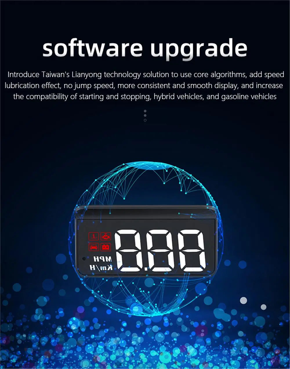 M3 HUD Obd2 Display On-board Computer Car Head-up display Windshield Big Font projection E-OBD and GPS Suitable for All Cars M1