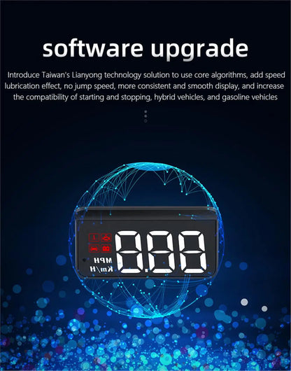 M3 HUD Obd2 Display On-board Computer Car Head-up display Windshield Big Font projection E-OBD and GPS Suitable for All Cars M1