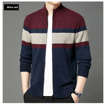 Premium Thick Chenille Fabric Warm New Brand Casual Fashion Stand Collar Men Jacket Streetwear Zipper Autumn Winter Coats