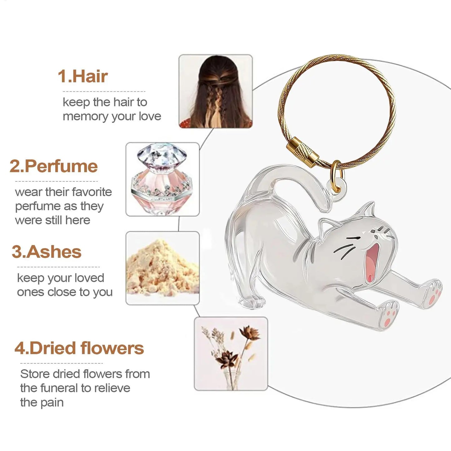 2x3x6cm Pet Hair Keychain Holder, Portable Cat Dog F ur Pendant For Bag, Keepsake Key Ring For Backpack Purse Wallet, Cute Gift