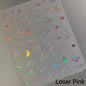 1pcs 5D Star Moon Nail Stickers Kawaii Pink Retro Bronzing Nail Art Sticker Decorations Decals DIY Adhesive Slider Accessories