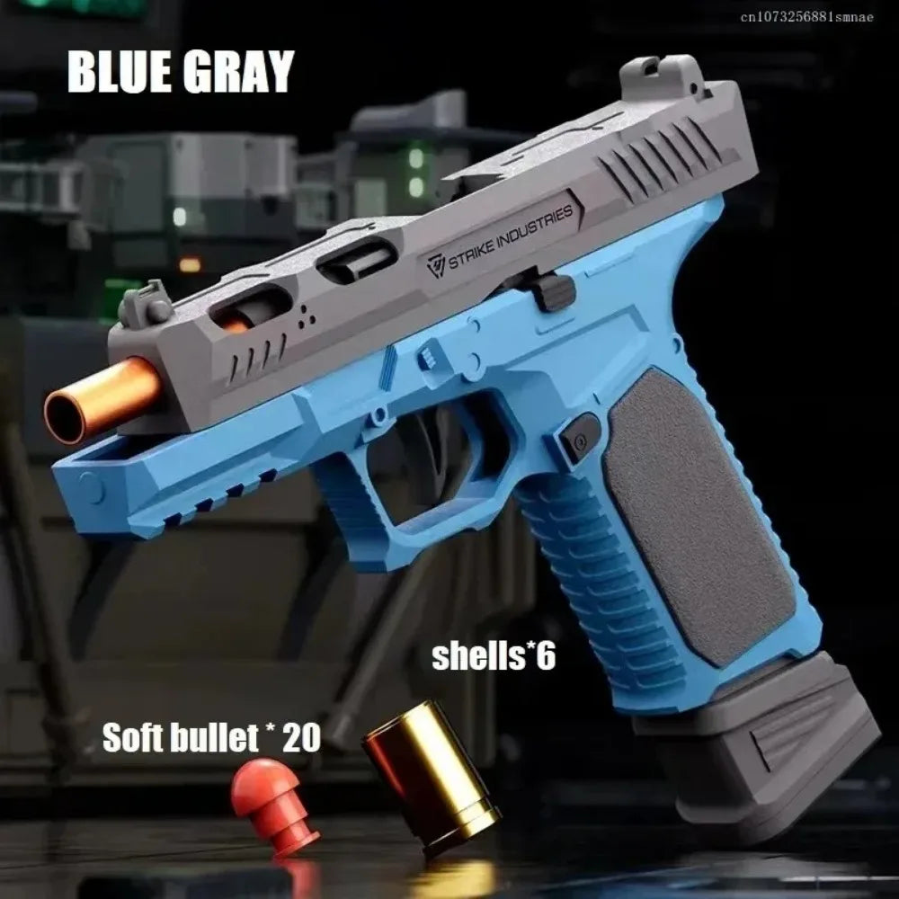 9mm Revolver Guns Continuous Firing Launcher Pistol Soft Bullet Toy SIG17 Empty Hanging Launcher Christmas Gift for Boys Adults