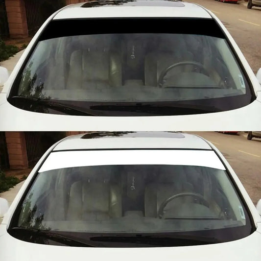 135x21CM Car Front Windshield Vinyl Waterproof Banner Stripe Decals Anti UV Heat Control Auto Window Visor Stickers Black/White