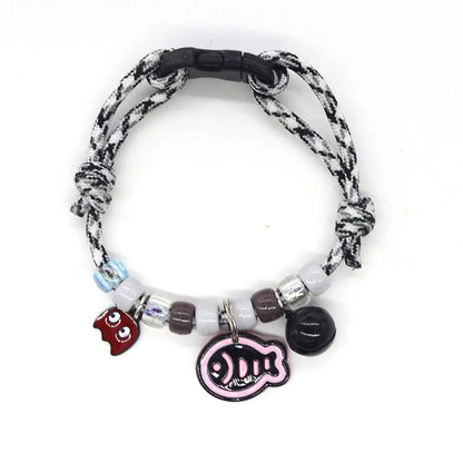 Fashion Colorful Pet Braided with Bells Cat Neck Chain Adjustable Cat Puppy Collar Chihuahua