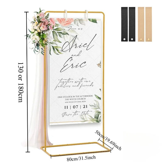 Wedding Arches Iron Welcome Stand Wedding Logo Display Stand Signage Flower Stands Party Decoration Props Rack Background Decor