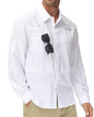 Men's UPF 50+ Long Sleeve Fishing Shirts Sun Protection Breathable Hiking Work Shirt Casual Button Down Shirt with Zipper Pocket