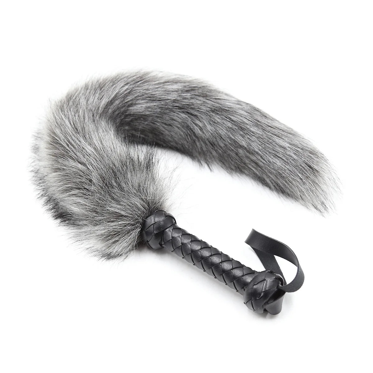 BDSM Faux Fox Tail Whip with Handle, Cosplay Tail Flogger, Bondage Paddle, Pet Play Roleplay, Fetish Costume Accessory, SM Adult