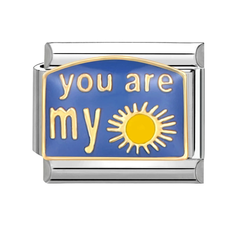 New Y2K Colorful Glaze English Word Italian Charm Link Fit 9mm Stainless Steel Jewelry DIY Making Bracelets For Gifts