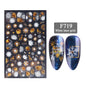 1PCS New Christmas Decorations 2023 New Year Nail Stickers Press on Nails Laser Snowflake Christmas Tree 3D Nail Decal