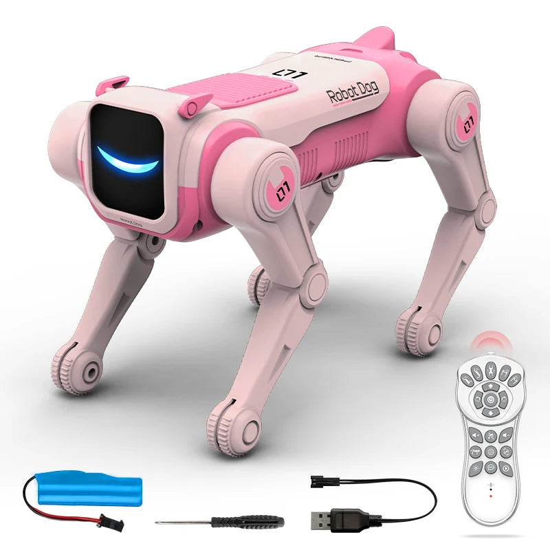 Electric Pet Dog Toy, Rolling Stunts, Programmed Dance, Voice Command Interaction, Smart Robotic Dog Toy, Children Birthday Gift