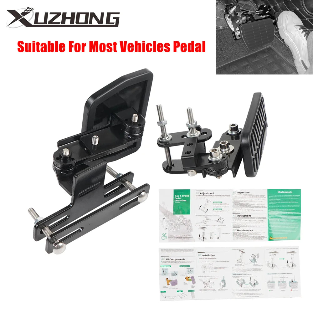 Gas and Brake Pedal Extenders Suitable For Most Vehicles Pedal For Go Kart Adjustable Length Angle Auto Vehicles Brake&Accelerat