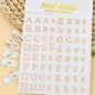 3D Glittery Gothic Letter Design Nail Art Stickers Uppercase Alphabet Letters Artistic Designs DIY Nail Art Decals Decoration #1