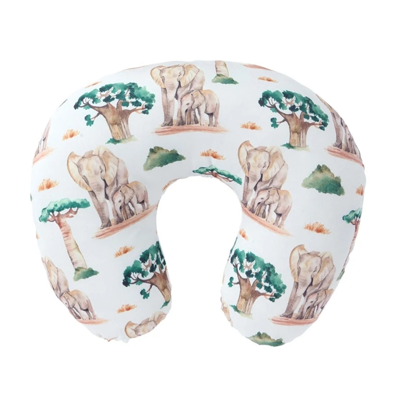 Removable Nursing Pillow Cover Newborn Bedding U-Shape Nursing Pillow Covers Lovely Printed Breastfeeding Pillow Cover