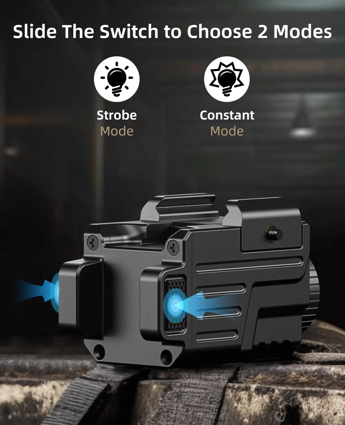 EZshoot Tactical Flashlight Compact LED Light Compatible with Picatinny and GL Rails Rechargeable & Strobe for Pistol Hunting