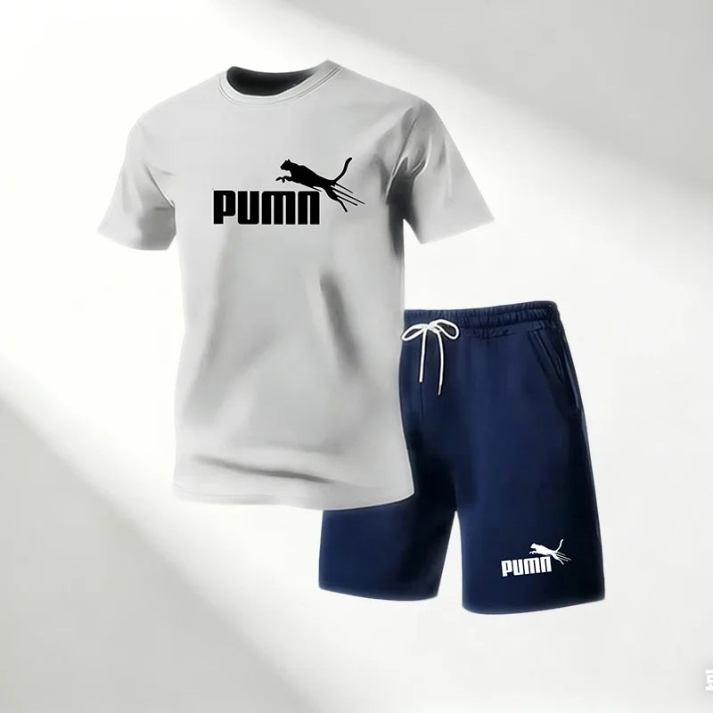 Hot Sale 2026 Men's T-Shirts Sets O-Neck Short Sleeve+Sports Shorts Quick Dry Casual Street Fashion Home Outdoor Running 2 Piece