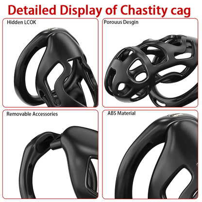 Male Chastity Cage with 3 Rings Cock Cage Adult Sex Toy Penis Bondage Urethral Lock Male Cuckold Erotic Couple BDSM Toy Cock Cag