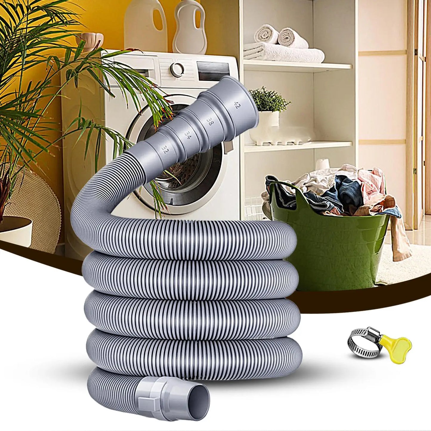 Foldable Caravan Sewer Plumbing Kit with Adjustable Adapter and Clamp Leak-Proof RV Hose Flexible drain hose for motorhomes