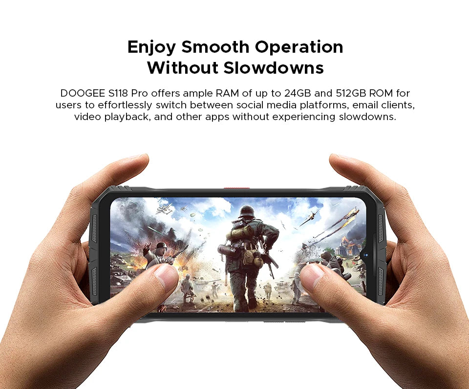 Global Version DOOGEE S118 Pro 5G Rugged Phone Dimensity 7050 10800mAh Battery 6.6'' FHD 120Hz 8GB RAM 512GB ROM Cell Phone NFC