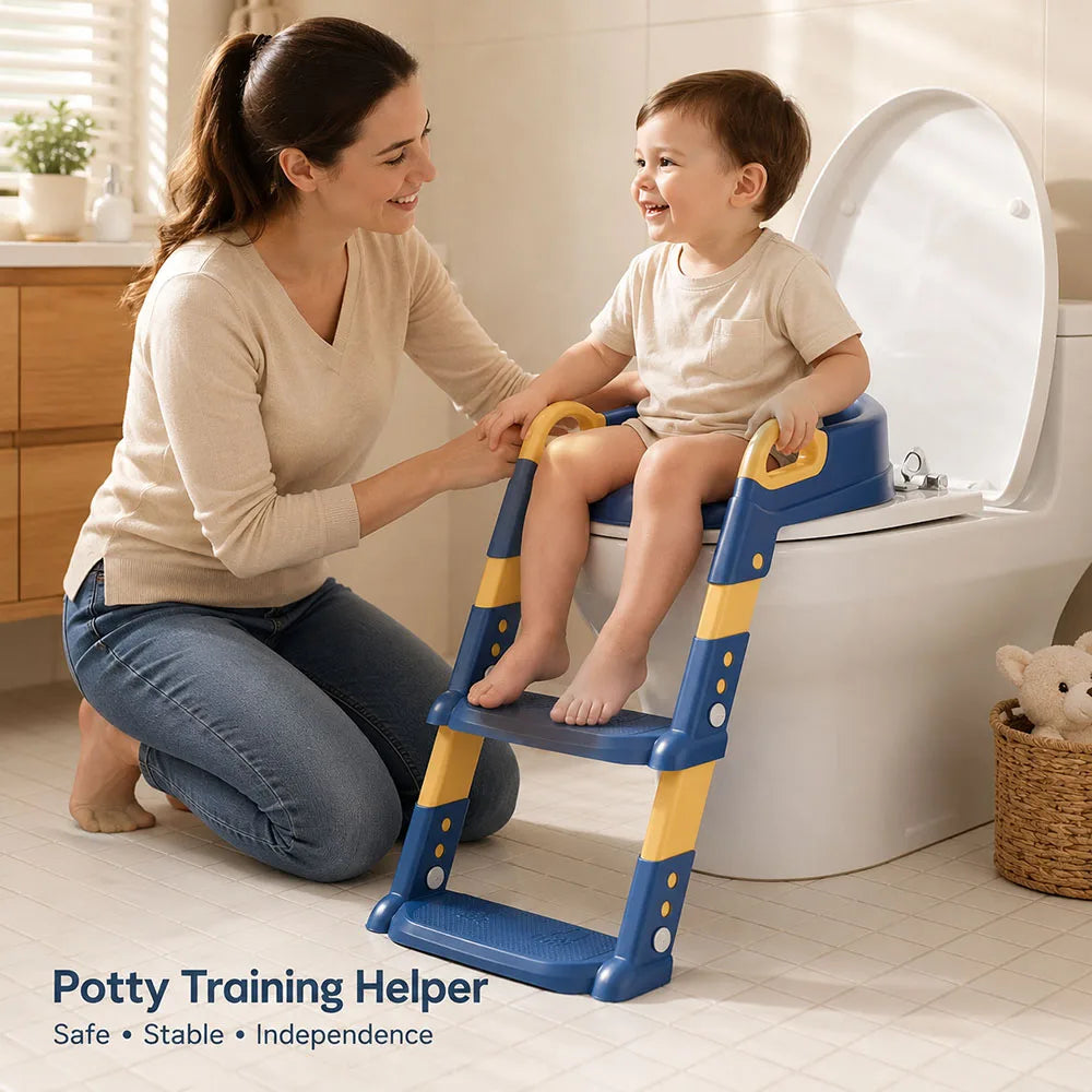 New Children's Toilet Stepped Baby Boys and Girls Toilet Training Foldable Foot Stool Toilet Seat Ring Stepped Assisted Tool
