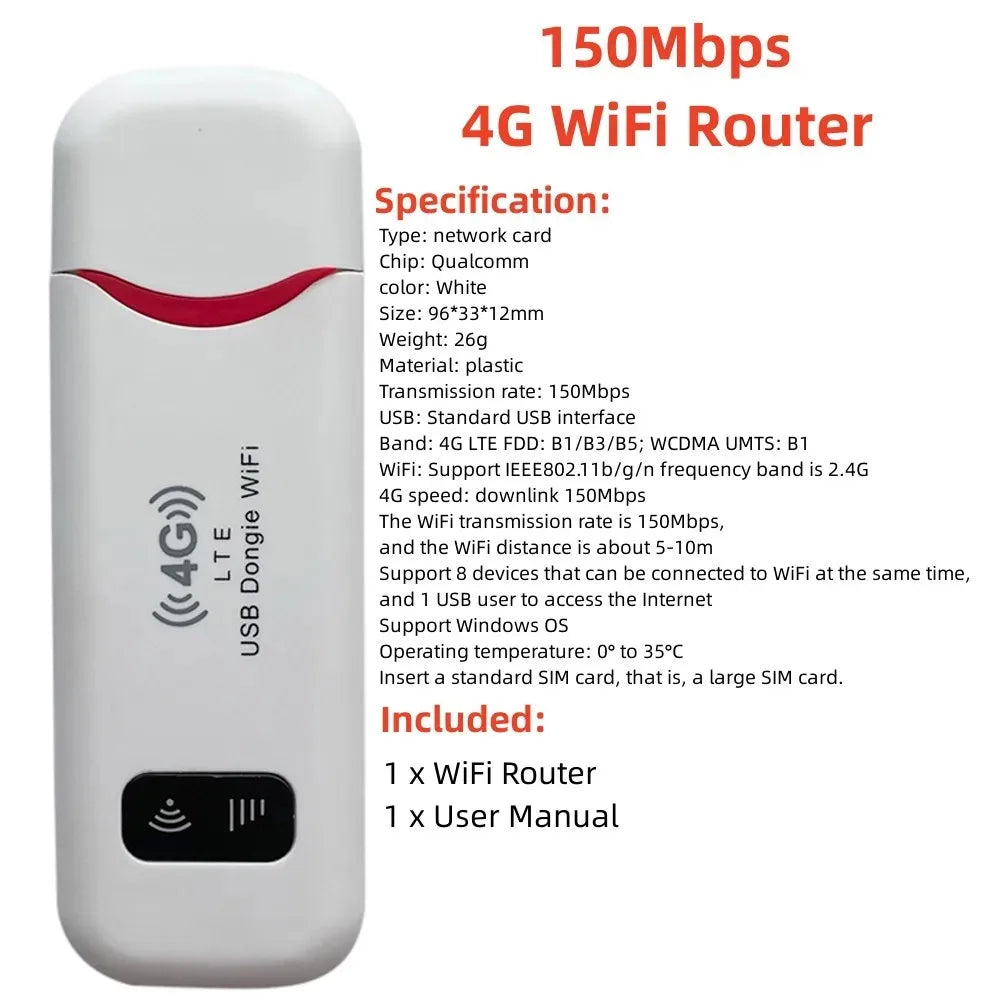 150Mbps 4G Lte Wifi Router Wireless Portable Unlock Modem Mini Pocket Wifi Router Mobile Hotspot With Sim Card Slot Repeater