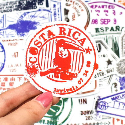 10/30/50pcs Vintage Transparent Postmark Stamp Stickers Decals Luggage Scrapbook Stationery Phone Suitcase Kids Sticker DIY Toys
