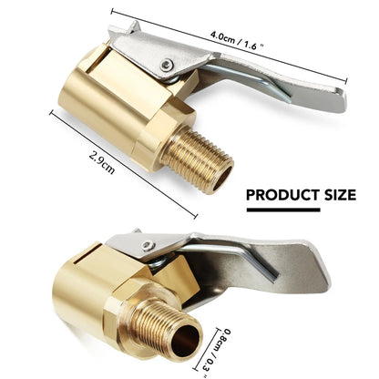 Car Auto Brass 8mm Tyre Wheel Tire Air Chuck Inflator Pump Valve Clip Clamp Connector Adapter Car Accessories For Compressor