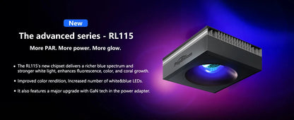 PopBloom WiFi Aquarium LED Light RL90/RL115, Professional Reef Aquarium Lamp Full Spectrum for Reef Coral SPS/LPS Fish Tank
