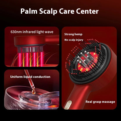 Electric Head Massage Comb Vibration Red Light Therapy Hair Growth Massage Scalp Brush Anti Hair Loss Liquid Oil Applicator