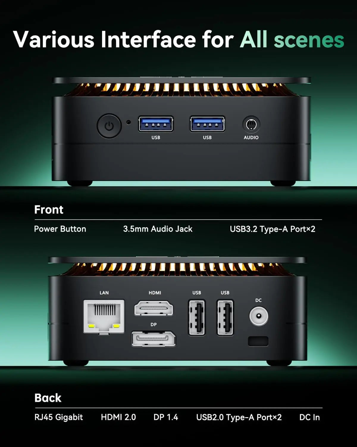KAMRUI Mini PC AMD R3 3250U 8GB DDR4 256GB M.2 SSD Windows11Pro WiFi5 Dual 4K Display Mini Desktop Computer for Office Business