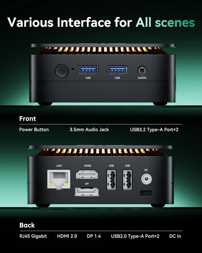 KAMRUI Mini PC AMD R3 3250U 8GB DDR4 256GB M.2 SSD Windows11Pro WiFi5 Dual 4K Display Mini Desktop Computer for Office Business