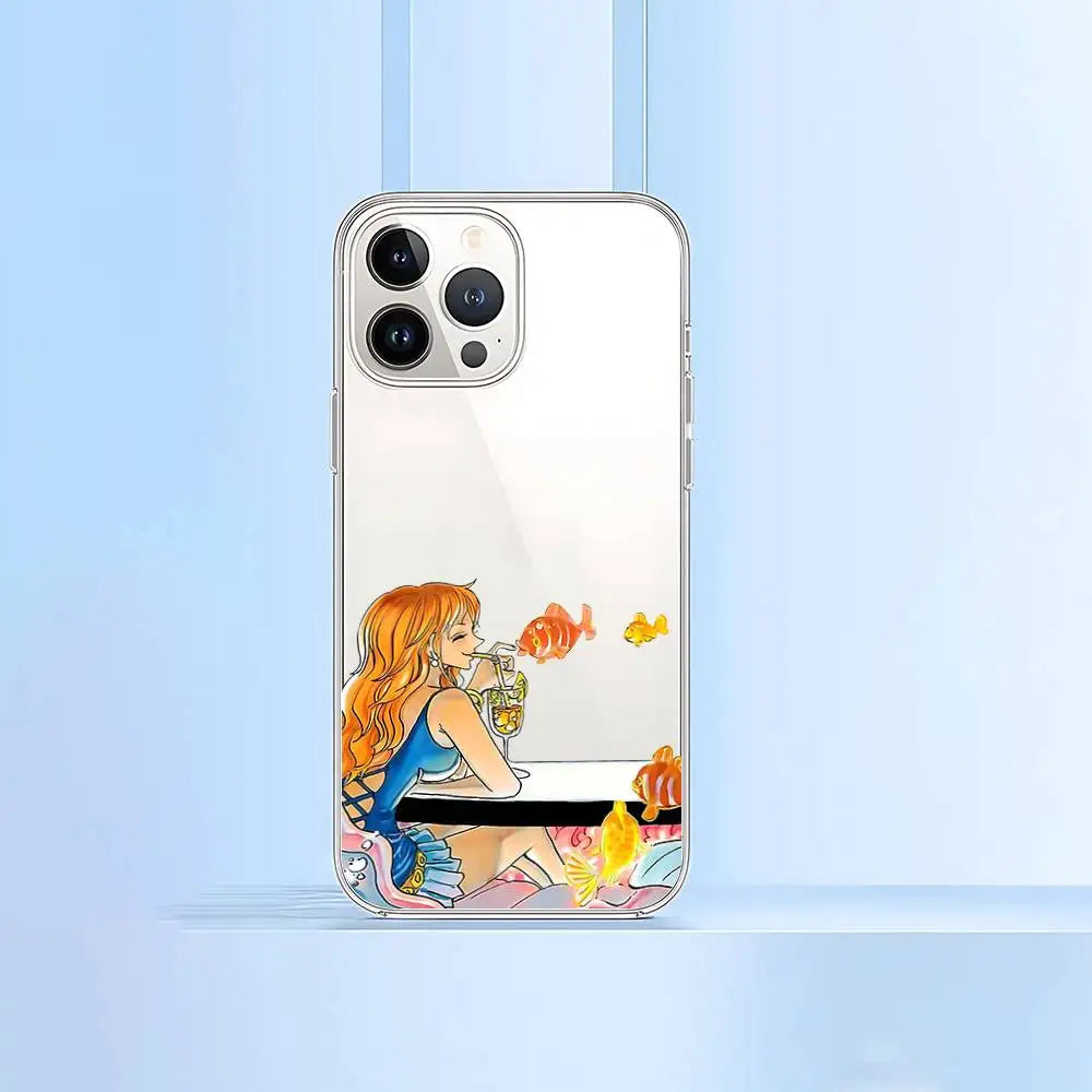 Cute Anime N-Nami Phone Case For IPhone 17 16 15 12 11 Pro Max 14 Plus 13 Mini Clear Cover Soft Funda