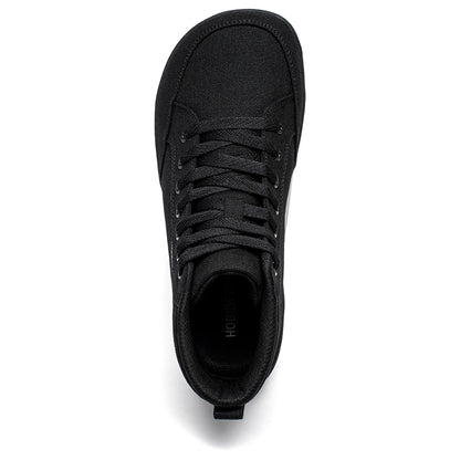 HOBIBEAR Mid-Top Barefoot Shoes Unisex Wide Toe Box Canvas Sneakes Zero Drop Lace Up Outdoor Walking Shoes